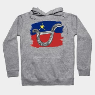 Philippine Flag Tribal line Art / Baybayin word MA Hoodie